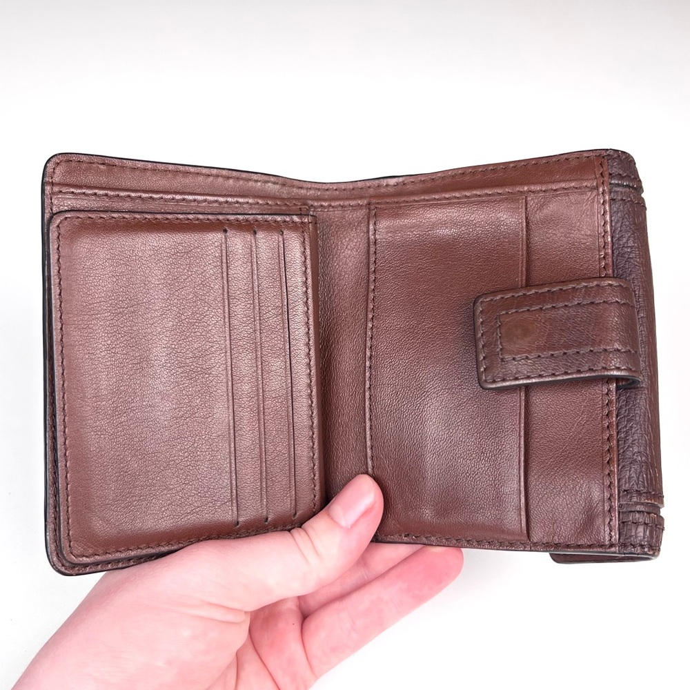 Celine Brown Compact Wallet With Lock - Picture 5 of 8